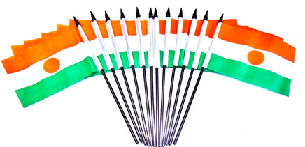 Niger Polyester Miniature Flags - 12 Pack
