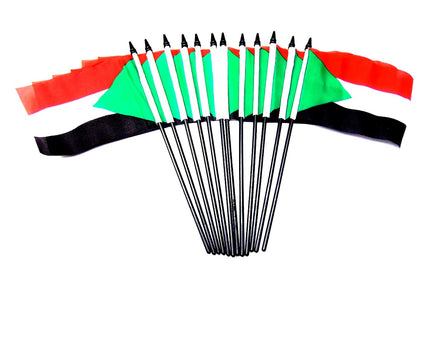 Sudan Polyester Miniature Flags - 12 Pack