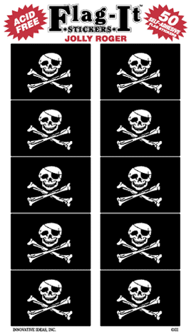 Jolly Roger Flag Stickers - 50 per pack