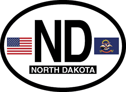 North Dakota Reflective Oval Decal