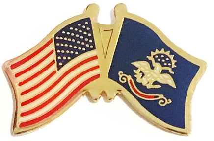 North Dakota State Flag Lapel Pin - Double