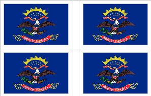 North Dakota State Flag Stickers - 50 per sheet