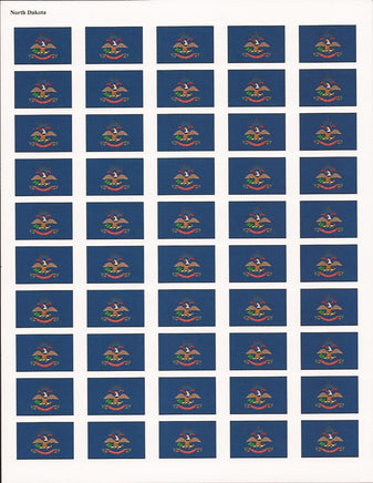 North Dakota State Flag Stickers - 50 per sheet