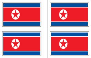 North Korean Flag Stickers - 50 per sheet