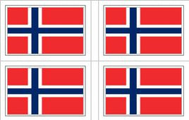 Norway Flag Stickers - 50 per sheet
