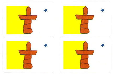 Nunavut Waterproof Flag Stickers - 50 per Sheet