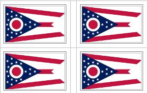 Ohio State Flag Stickers - 50 per sheet