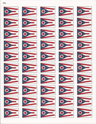 Ohio State Flag Stickers - 50 per sheet