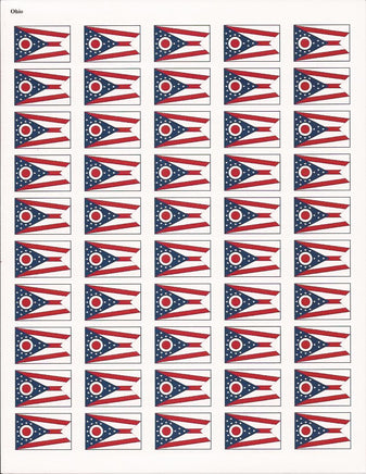 Ohio State Flag Stickers - 50 per sheet