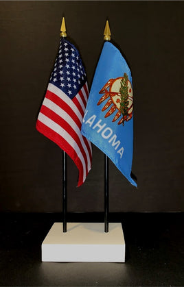 Okahoma and US Flag Desk Set