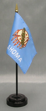 Oklahoma Miniature Table Flag - Deluxe