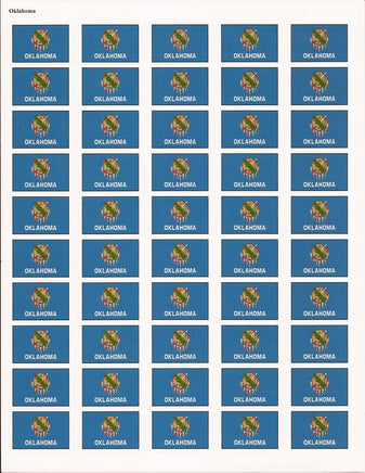 Oklahoma State Flag Stickers - 50 per sheet