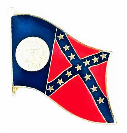 Old Georgia State Flag Lapel Pin Single