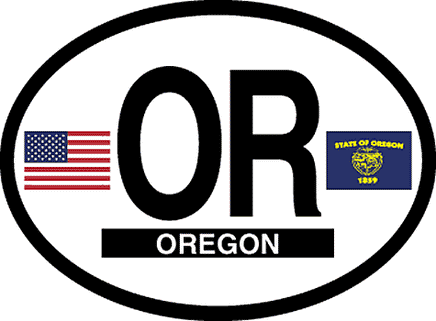 Oregon Reflective Oval Decal