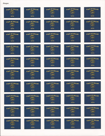 Oregon State Flag Stickers - 50 per sheet