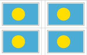 Palau Flag Stickers - 50 per sheet