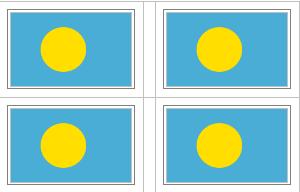 Palau Flag Stickers - 50 per sheet