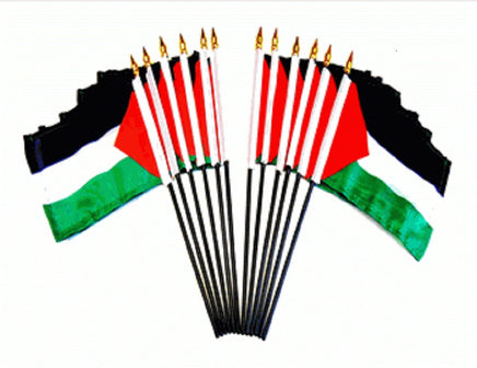Palestine Polyester Miniature Flags- 12 Pack