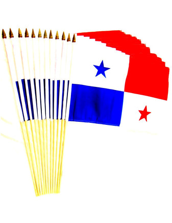 Panama Polyester Stick Flag - 12"x18" - 12 flags