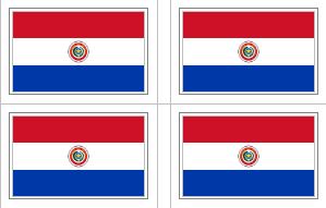 Paraguay Flag Stickers - 50 per sheet