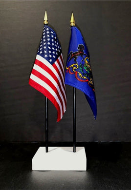 Pennsylvania and US Flag Desk Set