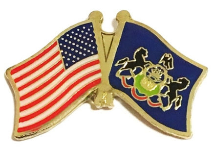 Pennsylvania State Flag Lapel Pin - Double