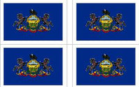 Pennsylvania State Flag Stickers - 50 per sheet
