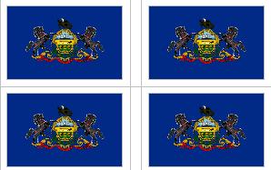Pennsylvania State Flag Stickers - 50 per sheet