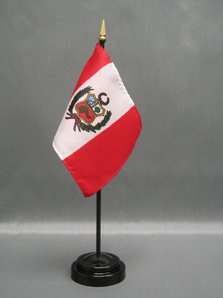 Peru Deluxe Miniature Flag