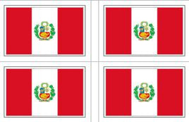 Peru Flag Stickers - 50 per sheet