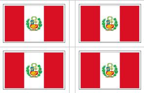 Peru Flag Stickers - 50 per sheet