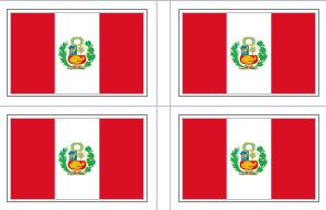 Peru Flag Stickers - 50 per sheet
