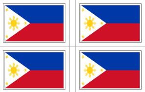 Philippines Flag Stickers - 50 per sheet