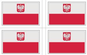 Poland (with Eagle) Flag Stickers - 50 per sheet