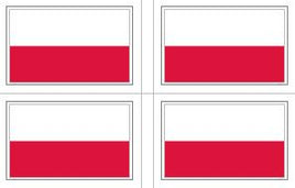 Poland NO EAGLE, CURRENT Flag Stickers - 50 per sheet