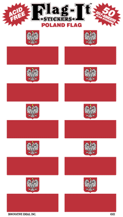 Poland Eagle Flag Stickers - 50 per pack
