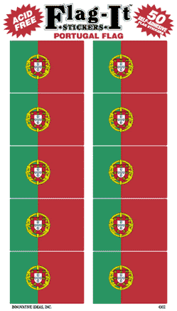 Portugal Flag Stickers - 50 per pack