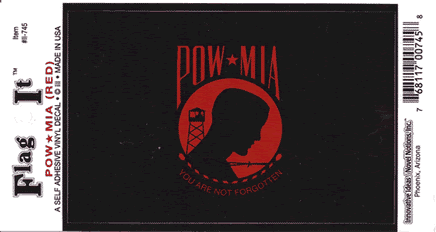 POW-MIA Flag Decal - red