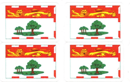 Prince Edward Island Flag Stickers - 50 per Sheet