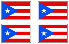 Puerto Rico Flag Stickers - 50 per sheet