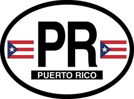 Puerto Rico Reflective Oval Decal