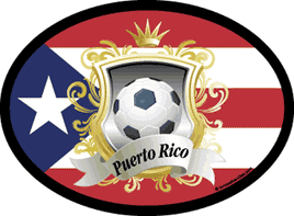 Puerto Rico Soccer Oval Decal