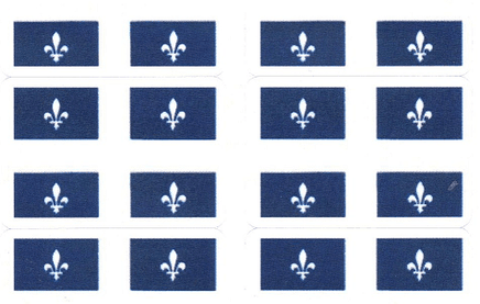 Quebec Flag Stickers - 50 per Sheet