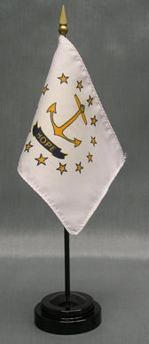 Rhode Island Miniature Table Flag - Deluxe