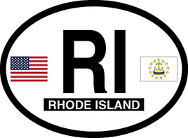 Rhode Island Reflective Oval Decal