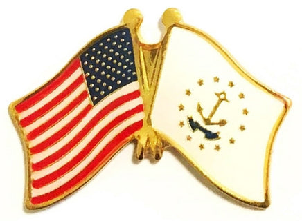 Rhode Island State Flag Lapel Pin - Double