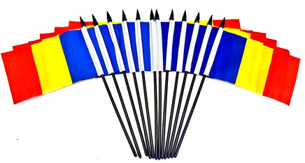 Romania Polyester Miniature Flags - 12 Pack