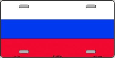 Russia Flag License Plate