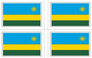 Rwanda Flag Stickers - 50 per sheet