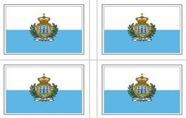 San Marino Flag Stickers - 50 per sheet